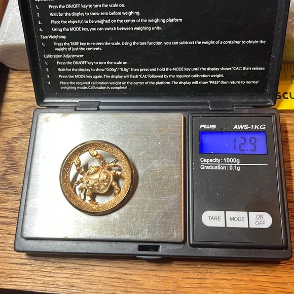 Vintage Crown Trifari 1969 Cancer Zodiac Brooch Gold-tone Astrology Crab - Picture 17 of 17